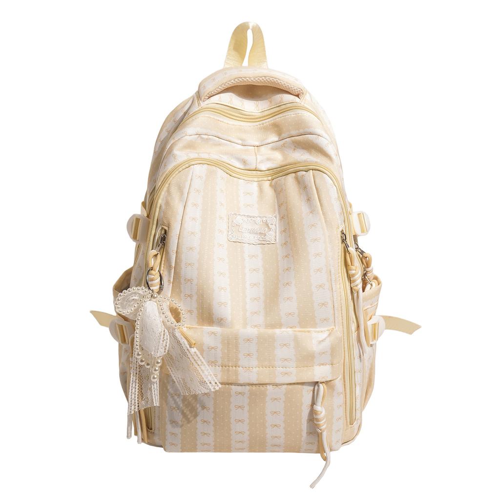 Schoolbag new gentle fresh color scheme striped design backpack junior high school schoolbag women's fashion commuter backpack
