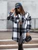 European and American Style Women's Mid-Length Plaid Woolen Coat