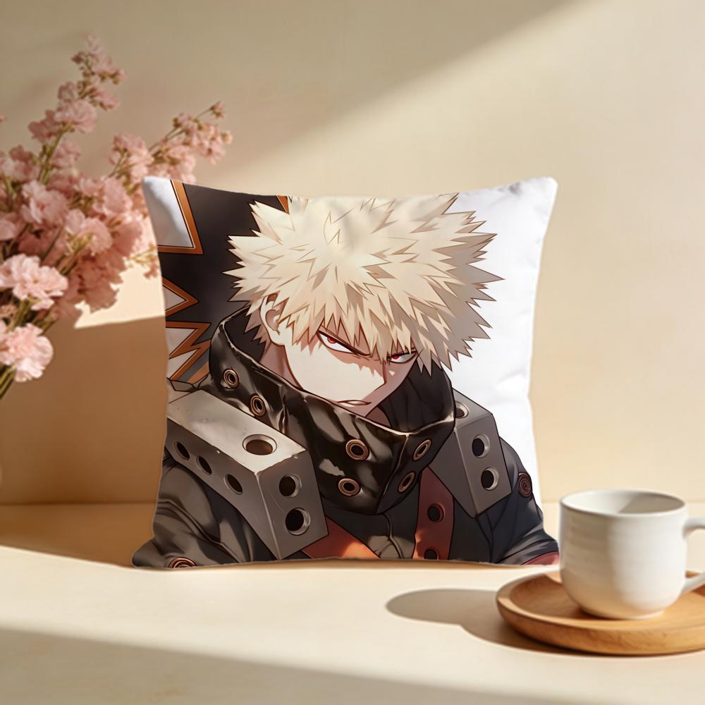 Trendy MMy Hero Academiaable Cushion Cover Stylish Washable Pillow Cover Ideal for Couch Bedroom Car Decoration