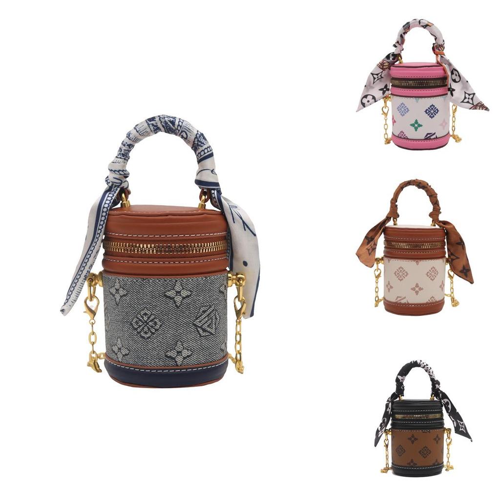 Childrens Fashion Printed Cylindrical Shape Bag With Pu Material For School Daily Use