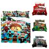 Cartoon Roblox Minecraft Digital Print Bedding Set High-quality Cartoon Style White Color
