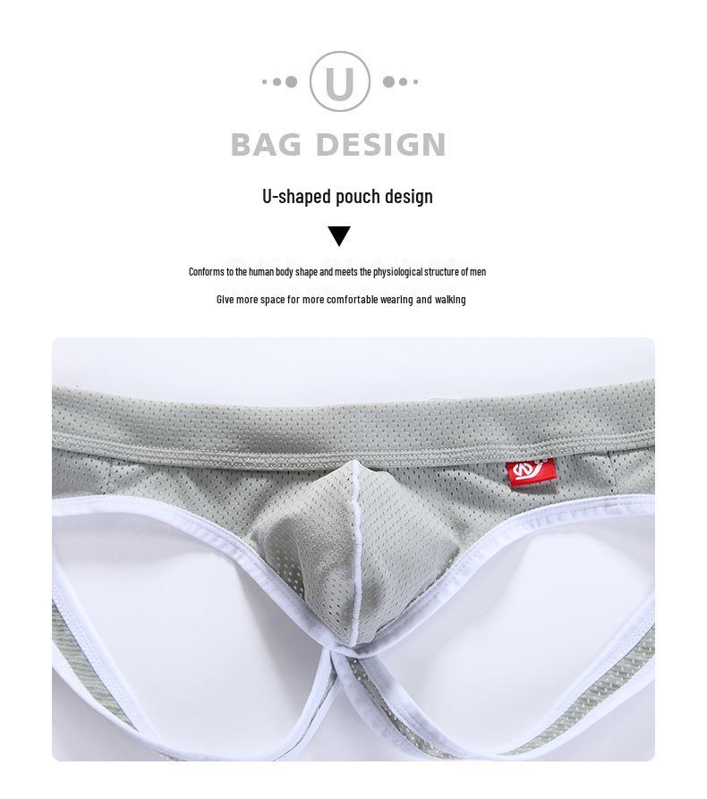 Trendy European & American Men's Butt-Lifting Mesh Thong – Low-Waist & Breathable
