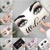 Eyelash Pattern Printed Carpet Flannel Foot Pad Mat Suitable for Bedroom Bathroom Kitchen Entrance Rug Home Decoration