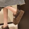 Lamb wool shoes women's thick-soled outer wear autumn and winter new Korean version round head velvet lazy one pedal Doudou cotton shoes