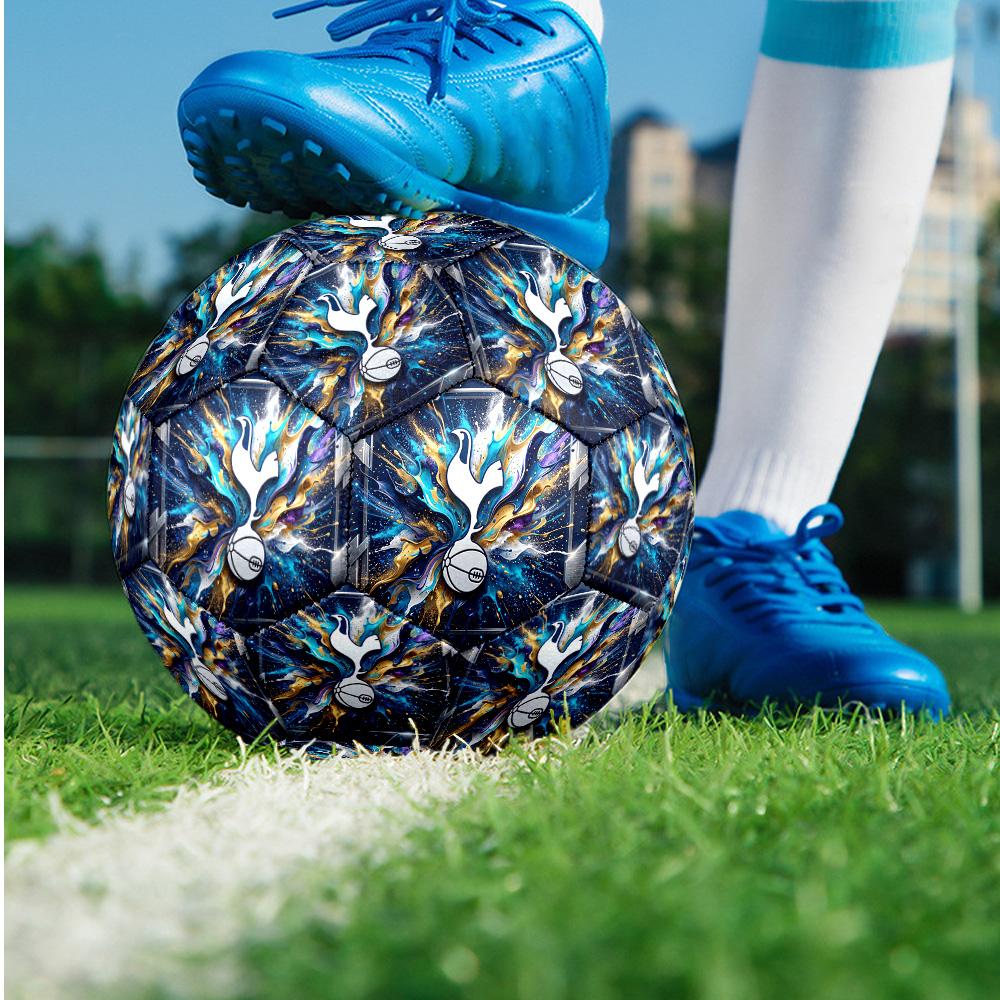 Tottenham Hotspur Theme Soccer Ball Size 5 Soccer Ball Soft Touch Professional Training Football for Outdoor Sports