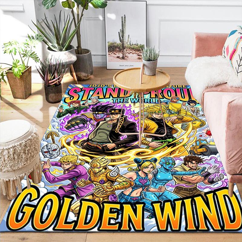 JoJo's Bizarre Adventure Minimalist Area Rug Soft Washable Non-slip Mat Home Room Decor THW