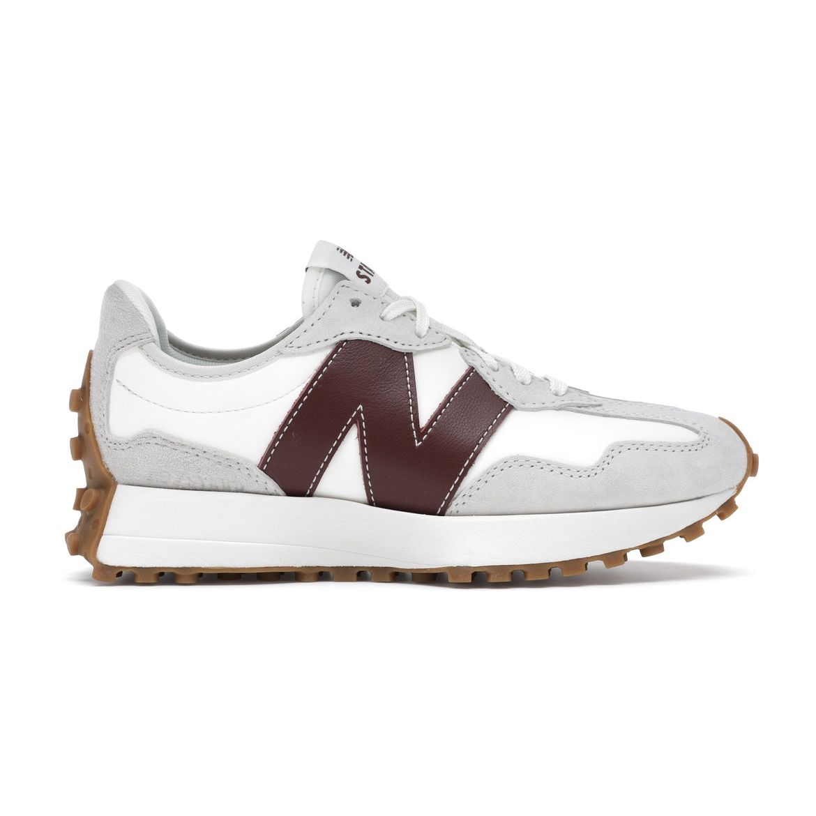 

New Balance STAUD x 327 Серые бордовые женские кроссовки Зеленые WS327SG