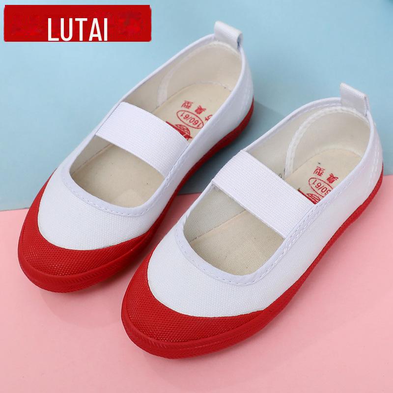 

Детские белые парусиновые туфли для гимнастики и танцев для девочек Size 40 [Foot Length 25cm]