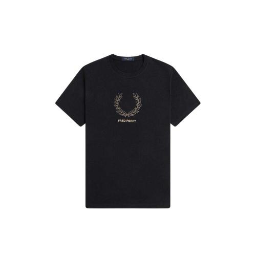 Fred Perry Mens Wreath Logo Regular T-Shirt