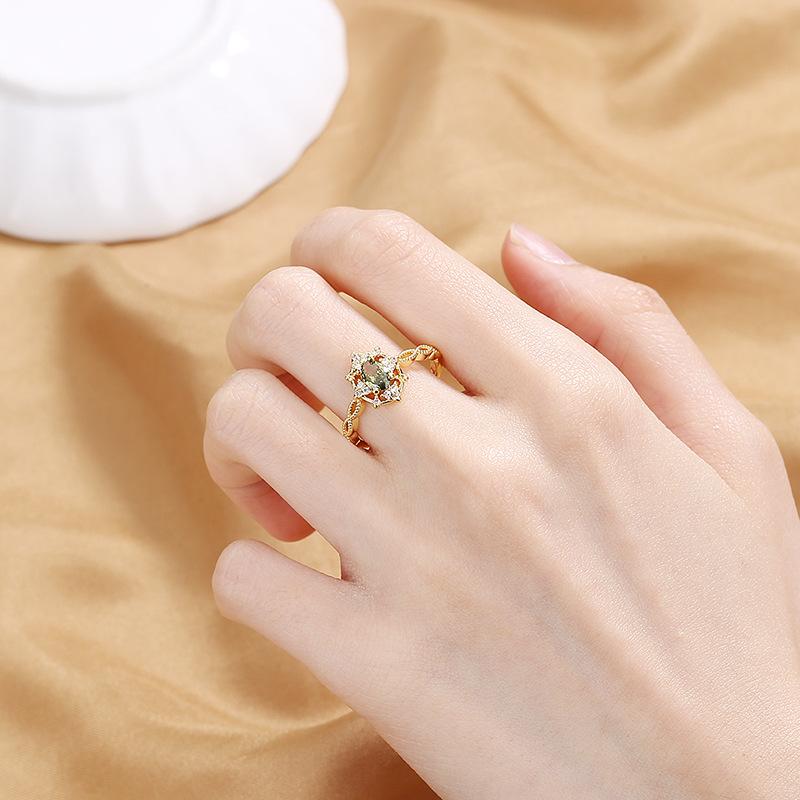 Lindon Classic Copper Alloy Zircon Ring Ladies Jewelry Wedding Promise Party Gift