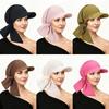 Sun Protection Turban Hat Curved Brim Sunshade Hat Casual Fabric Headscarf  Outdoor