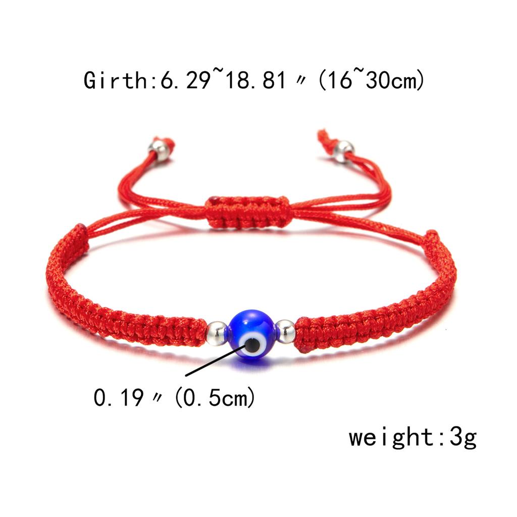 Minimalist Round Resin Evil Blue Eyes Bracelets For Women Men Handmade Braided Lucky Red String Evil Eye Bracelet Couple Jewelry
