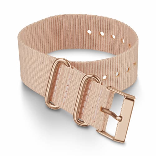 

Тканевый однослойный ремешок Timex 20 мм с пропуском Розовая клетка с пряжкой цвета розового золота