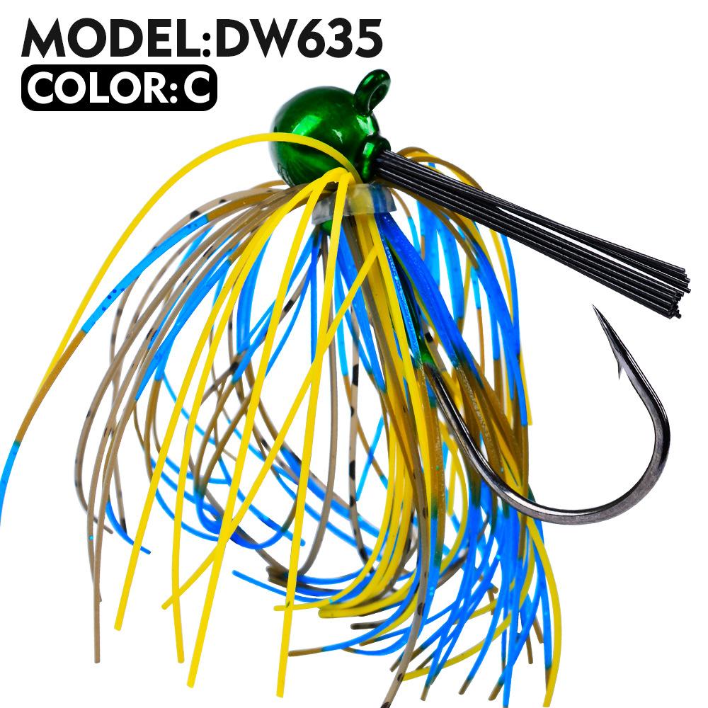 Bearded Lao Lure Bait Anti Hanging Bottom 7g10g14g21g Jig Grass Blocking Lead Head Hook Sea Bass Fake Fish Bait