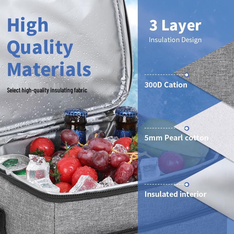 Large Capacity Outdoor Picnic Bag with Fresh-Keeping Ice Pack