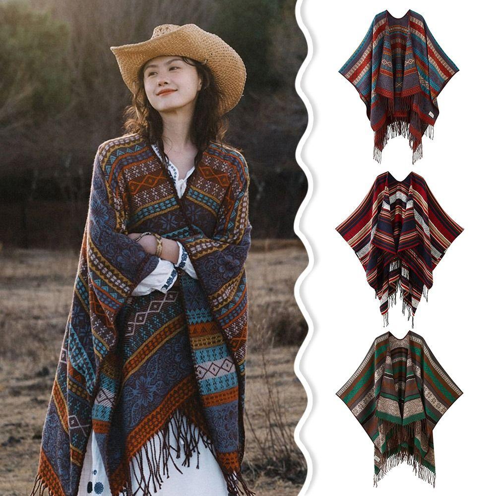 

Ethnic Style Scarf Headscarf Sun Protection Temperament Cardigan For Women Lady Girl вина червоного кольору