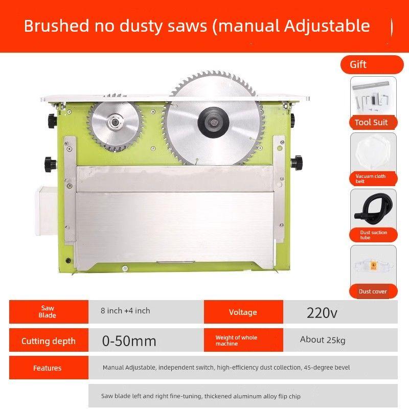 

Special Cutting Machine Table No Dusty Sub-Mother Table Saw Sliding Table Electric Saw Precision Workbench Multi-Function All-in-One Machine Brushed no dusty saws (manual Adjustable
