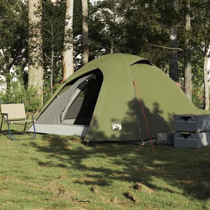 VidaXL 3-Person Waterproof Olive Green Dome Camping Tent, Tent, Camping Shelter, Garden Shelter, Garden Tent, 4009615