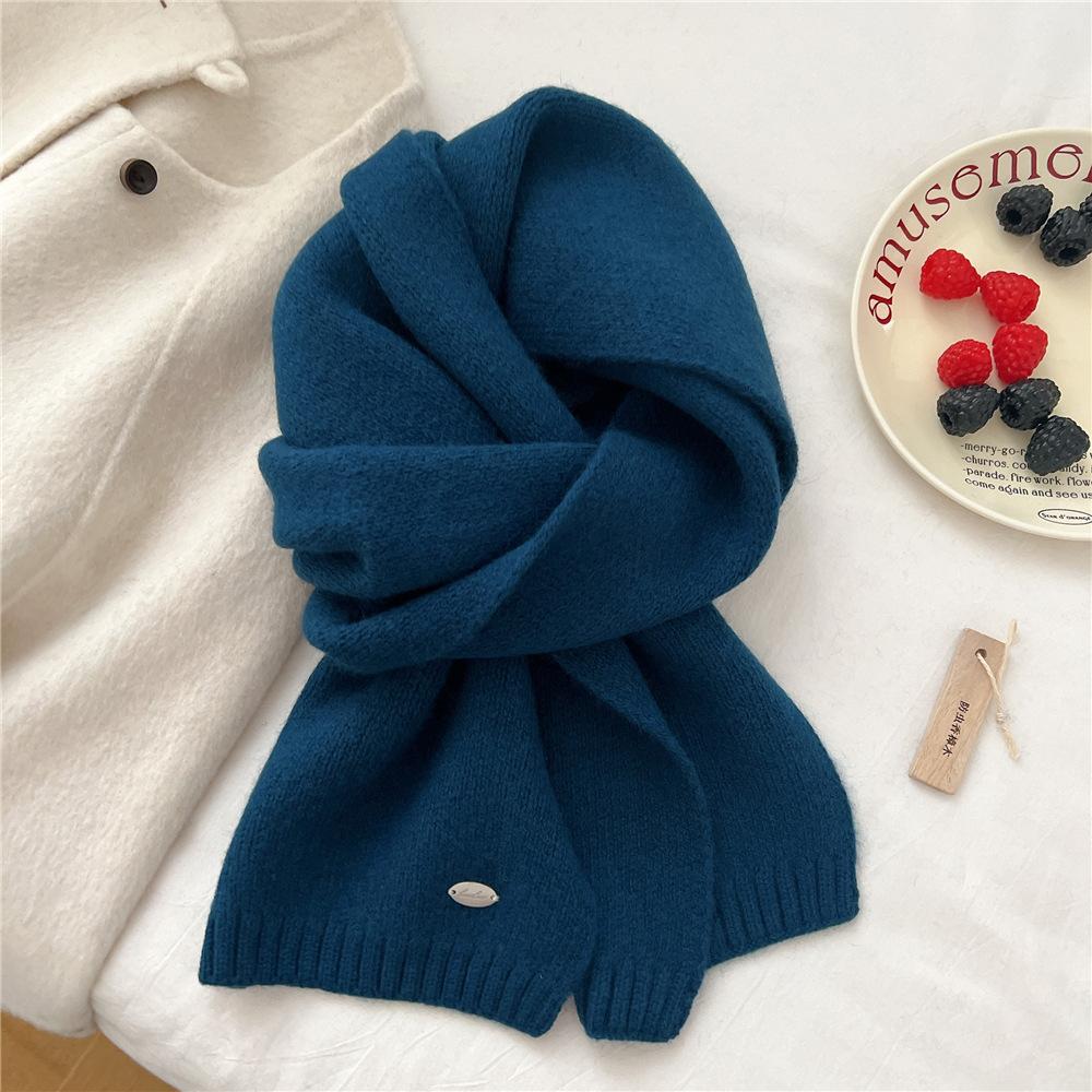 Novo cachecol de cor sólida para mulheres na primavera e no outono, fita versátil, faixa de pulso, decoração da moda, proteção de pescoço para estudantes, cachecol pequeno