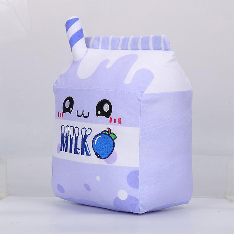 Milk Carton Plush Pillow Milk PP Cotton Stuffed Toy Cartoon Milk Doll for Boys Girls