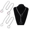 Adjustable Heart-shaped Necklace Stainless Steel O-ring Clavicle Chain  Party Wear