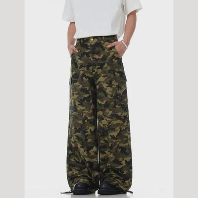 2024 Unisex Camouflage Multi-Pocket Hip-Hop Overalls: Loose-Fit, Straight Casual Pants