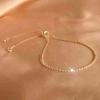 Elegant Zircon Crystal Bead Bracelet Women 18K Gold Plated Titanium Steel Delicate Chain With Sparkling Cubic Zirconia