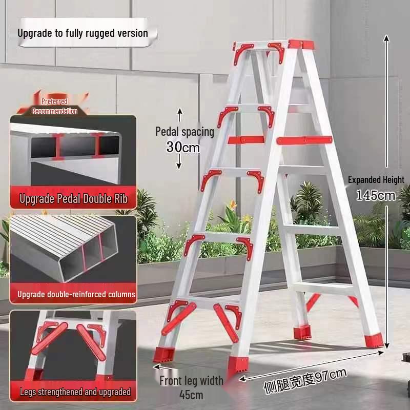 4m Aluminum Alloy A-Frame Ladder: Thickened, Non-Extendable, Foldable Household and Engineering Use