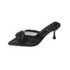 Pointed Hollow Breathable Women's High-heeled Slippers 2025 New Summer Temperament Mesh Yarn Bag Head Slippers Stiletto Sandals
