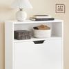 VASAGLE LBC040W01V1 Shoe Cabinet with 2 Compartments for Hallway, Living Room, Bedroom, 60 x 24 x 102 cm, White