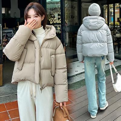 Daunenjacke Damen 2025 Winter neu Koreanische Version mit Kapuze verdickte warme Puffer kurze Brotjacke