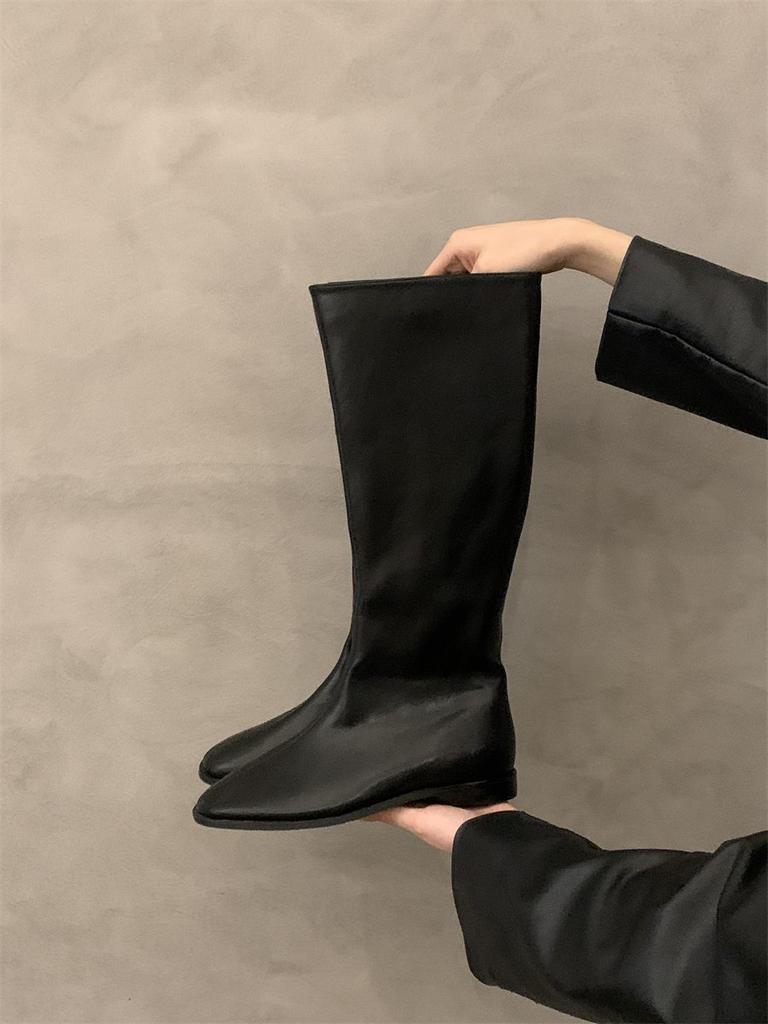 Retro flat boots boots women's shoes 2025 autumn and winter new simple versatile knight boots boots spring and autumn single boots