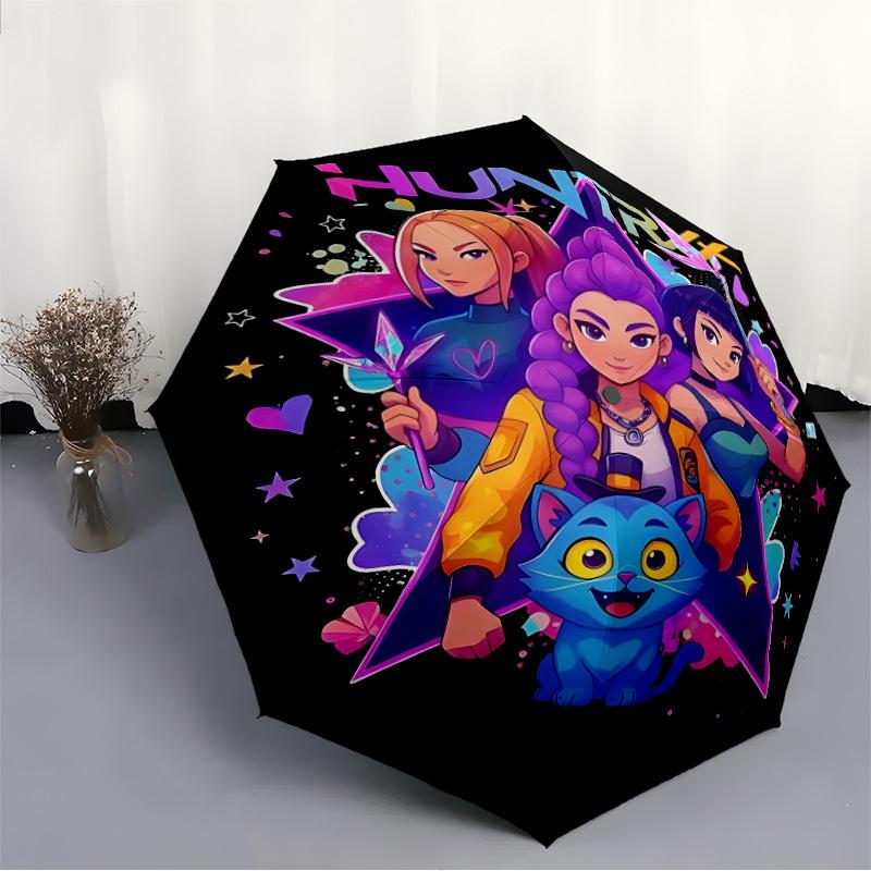 1pz Ombrello Pieghevole Automatico Team Huntress, Plastica e Ferro Resistenti, Leggero per Uso Esterno Quotidiano 024