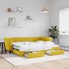 VidaXL Daybed with Trundle and Drawers Yellow 80x200 Cm Velvet 3196737