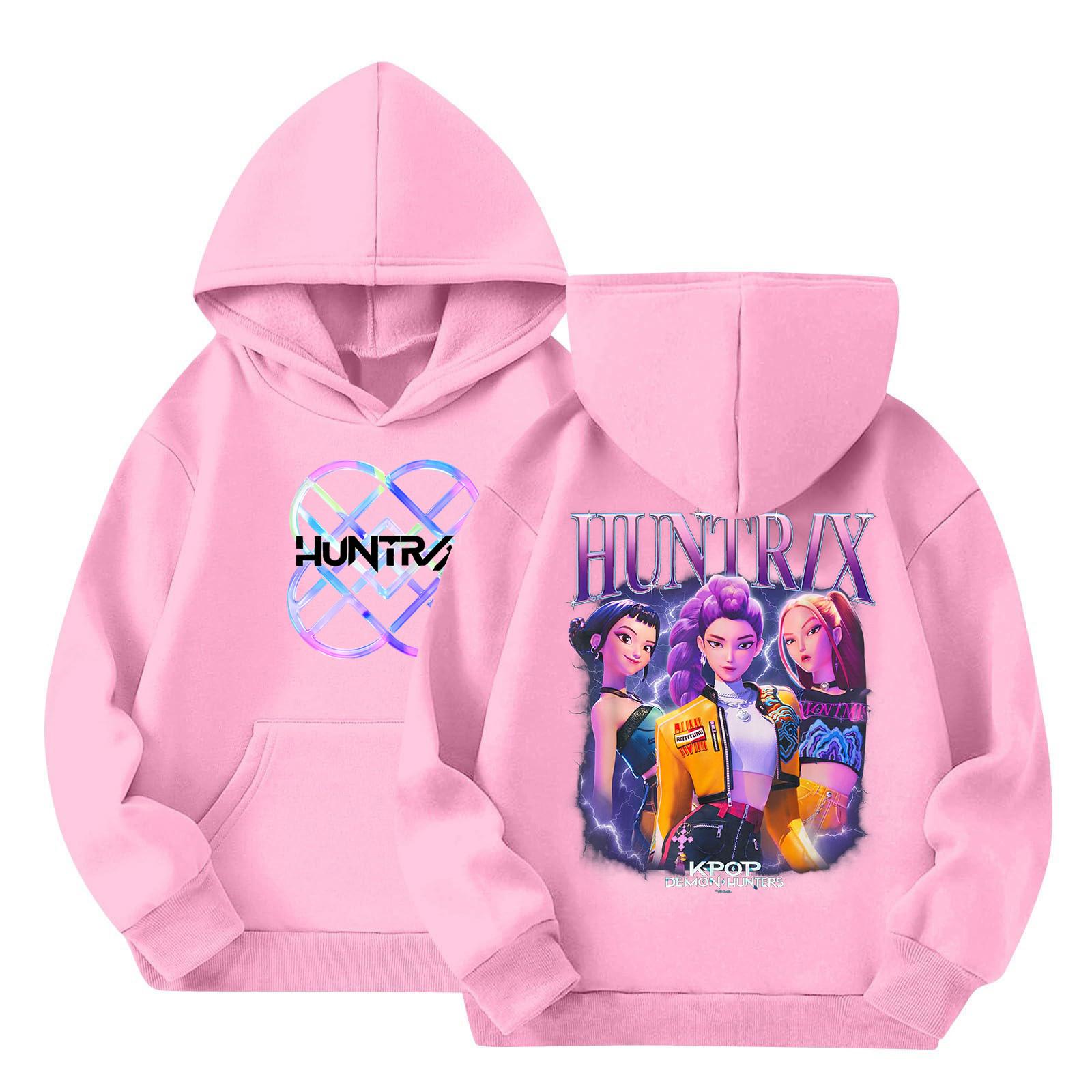 

Дитячий пуловер вільного крою з довгим рукавом, з капюшоном на шнурку та принтом літер 100 рожевий