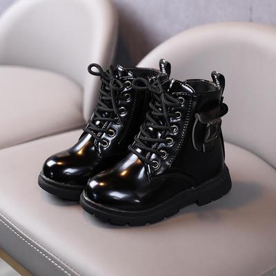 2025 Autumn Children's PU Leather Martin Boots: British Style Short Boots for Boys & Girls