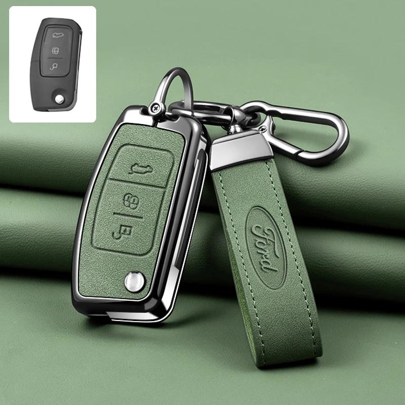 Car Sticker Ford Car Key Case Cover Shell For Ford Focus 2 MK2 Fiesta Mondeo Galaxy Falcon Territory Ecosport Kuga Escape Keycha