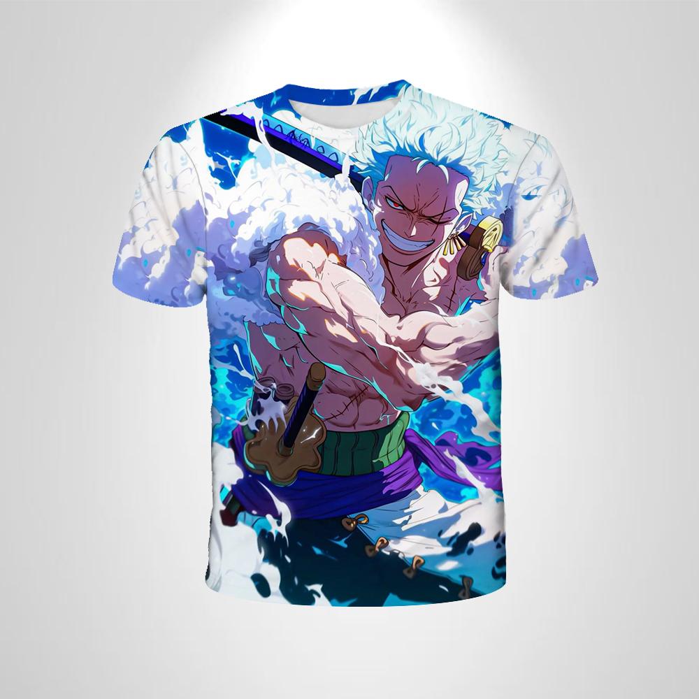 Anime One Piece Boy T-shirt Cosplay Luffy Cartoon Short-sleeved Men's Top Boy Loose Cool Gift Clothing Casual Adult T-shirt