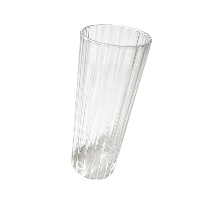 Clear Glass Candlestick Cover With Ribbed Texture Open Ended Candle Holders Sleeve Shade for Dining Table Candle Display, Mantels Styling, and