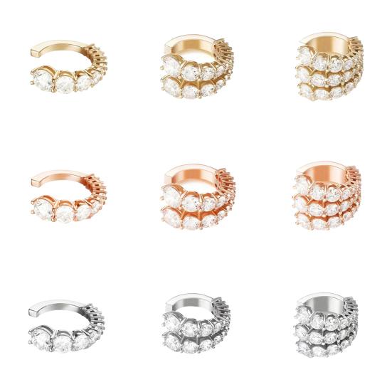 1 Stück Damenohrring Funkelndes Strass-Design Glänzender Visueller Effekt Mehrschichtig All-Match Dekorativ Lebendige Farbe Damen Clip-Ohrring Ohne Piercing