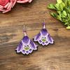 Hand-embroidered retro fabric earrings, flower fringed versatile femininity, stage performance, earrings, earrings.