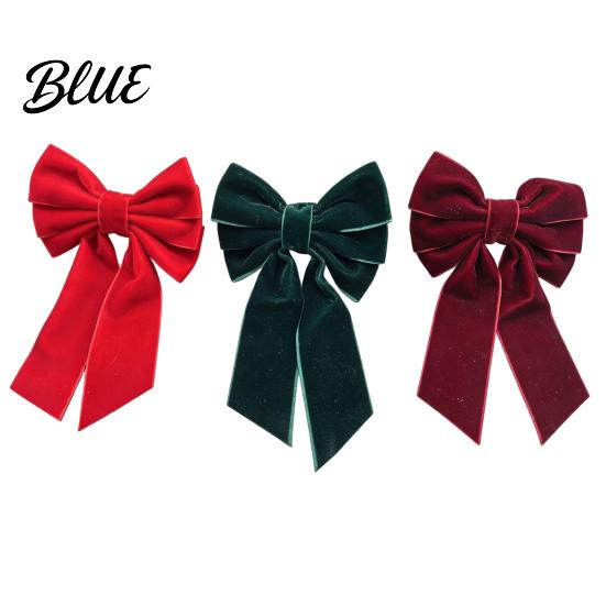 Elegant Retro Table Fabric Holders Velvet Napkin Bow Decorations 6Pcs Rings Christmas Red Decor Green Rings for Dinner Holiday