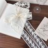 150cm Women Narrow Long Scarf Y2k Thin Lace Scarf Black White Floral Embroidery Elegant Lace Neckband Scarf For Women Hairband