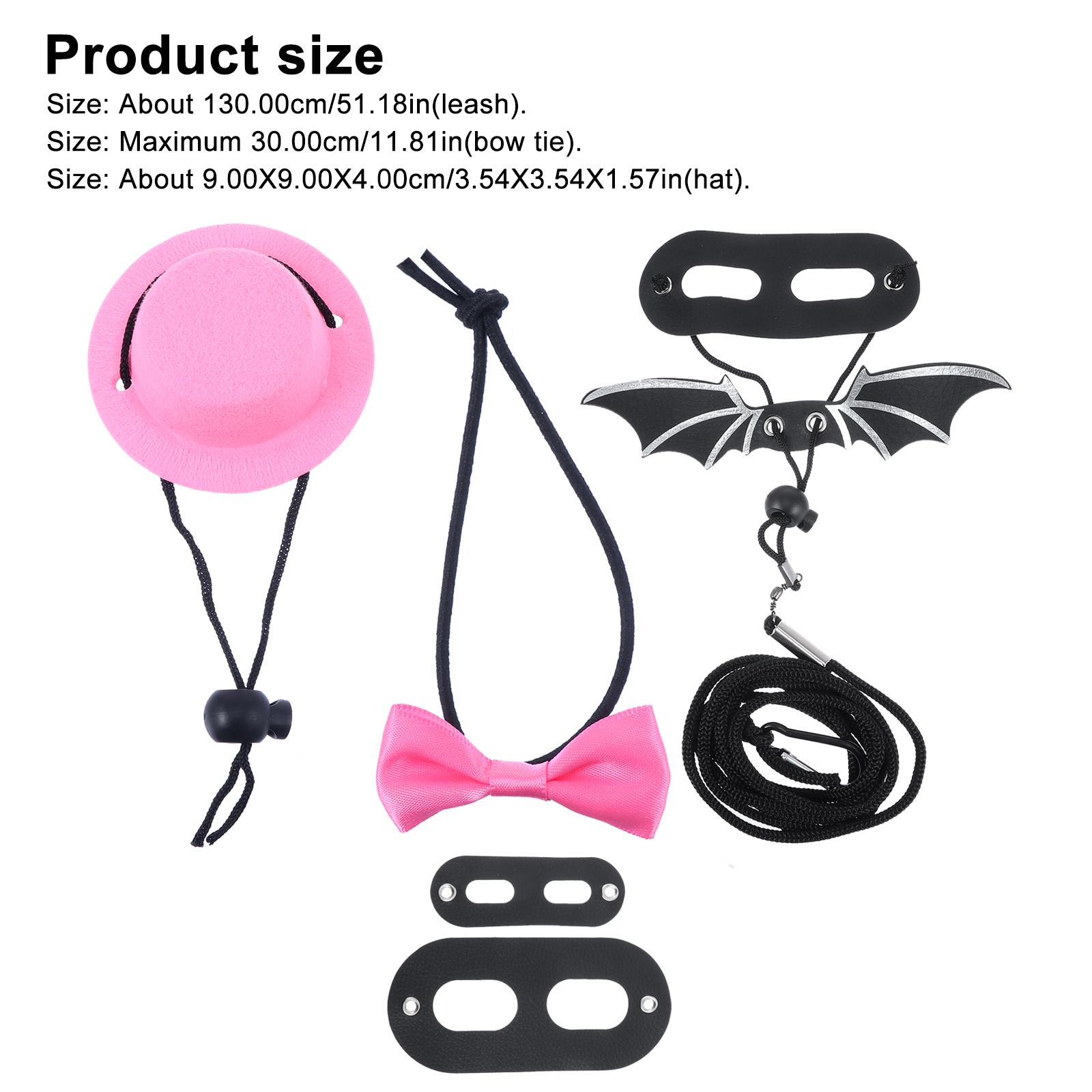 

Lizard Costume Set Reptile Outfit Valentine Bow Tie Adjustable 30Cm Leash For Geckos Iguana Lizard Pet Wearable Party Accessory розовый