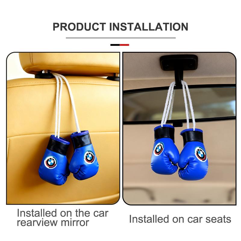 UCFF4 Car Sun Visor Boxing Gloves Pendant Gifts Accessories For BMW M3 M5 E36 E39 E46 E60 E61 E64 E70 E71 E80 E85 E87 E90 E83