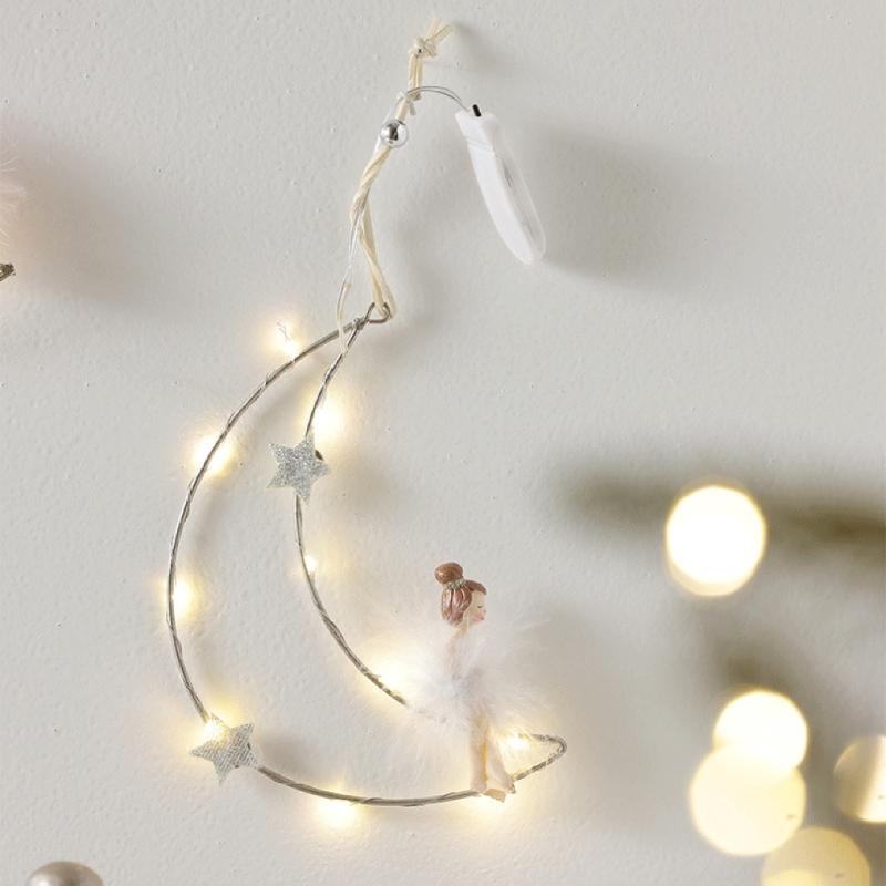 Five-Pointed Star/Moon Decorative Pendant Winter Ceiling Window Ornament Elegant Wall Hanging Christmas Tree Decoration