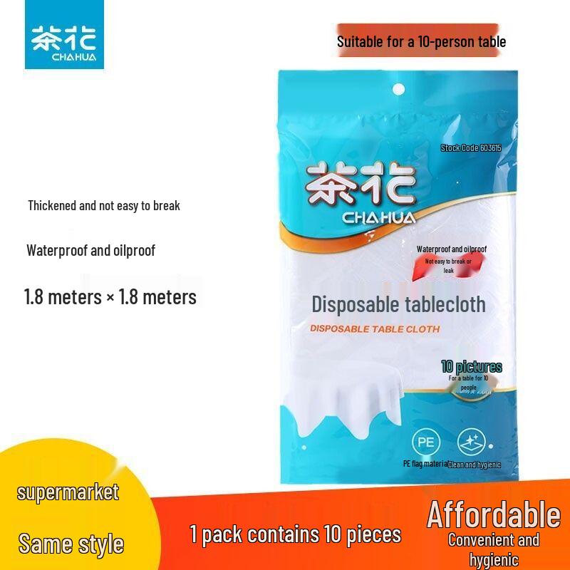 CHAHUA Disposable Heavy-Duty Plastic Tablecloth