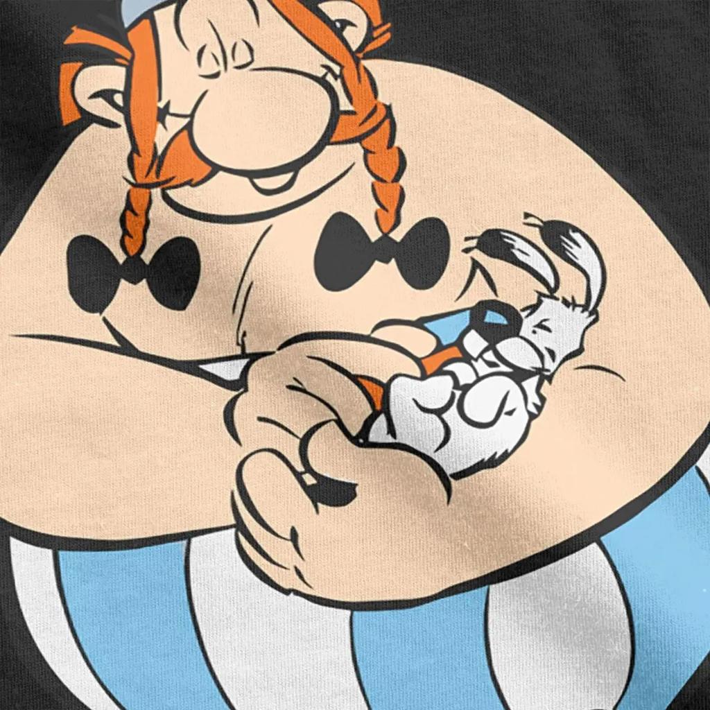 2025 Vintage Obelix and Dogmatix Asterix T-Shirt for Men Women Cotton T Shirt Anime Cartoon Short Sleeve Tees Gift Idea Clothing