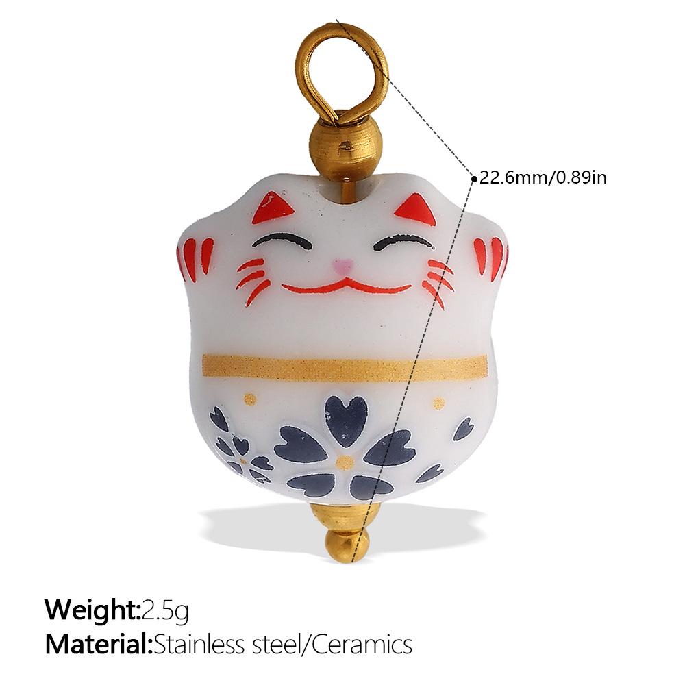 European and American sweet and cool style DIY dopamine ceramic pendant stainless steel plated 18K gold creative jewelry collection