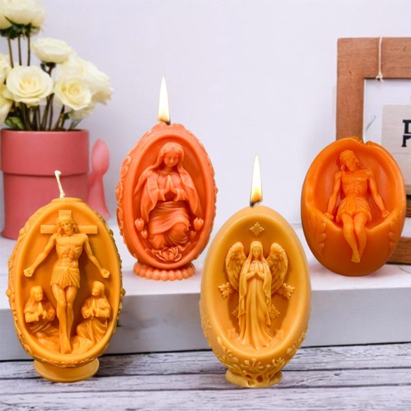3D Jesus Eier Kerzenformen Eier Silikonform Handgemachte Gipsformen Verzierung Epoxidharz Formen Bastelformen